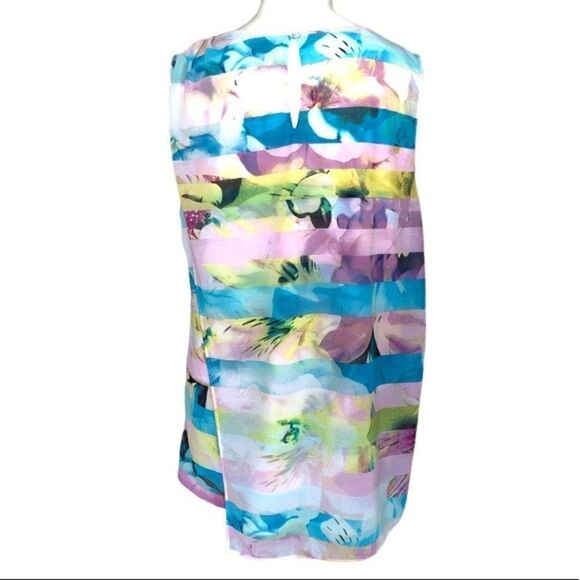 Worthington size Large multi colored watercolor look sheer overlay top - Picture 9 of 10